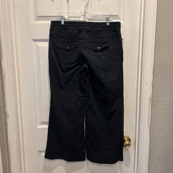 Venezia Wide Leg Black Wide Leg‎ Trousers Tie Waist Womens Size 14 Petite - Picture 5 of 6